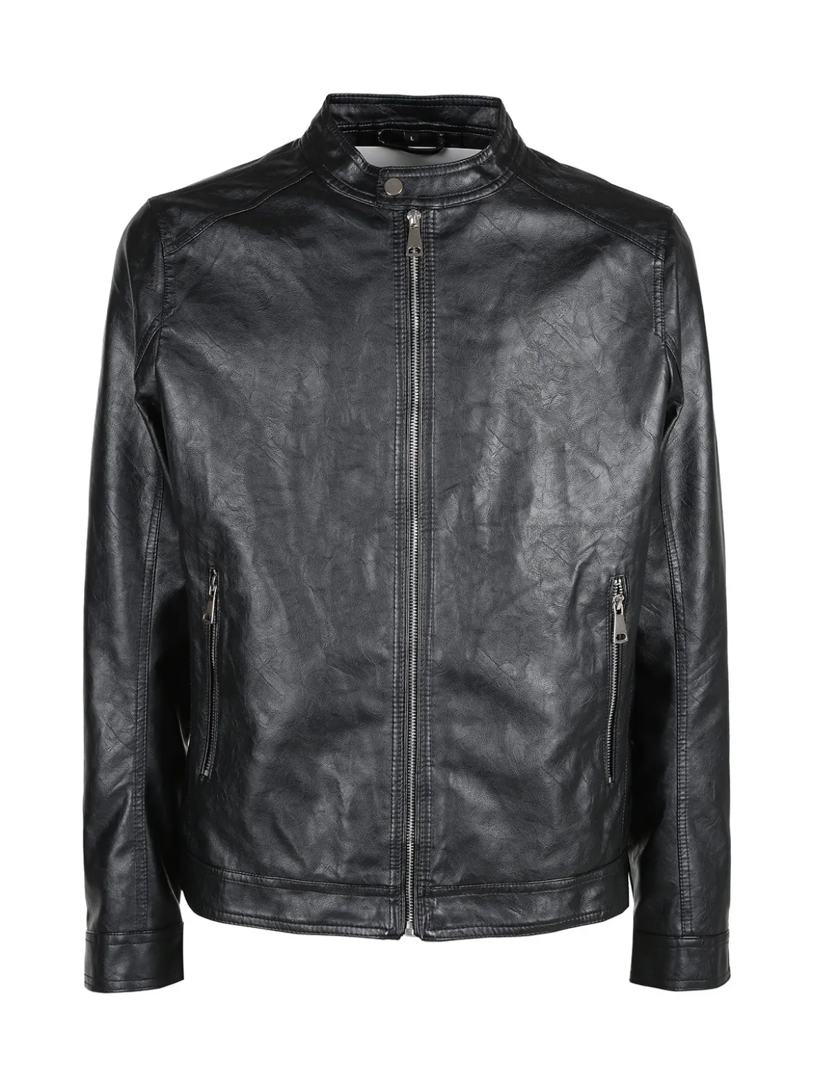 Solada Giacca in ecopelle da uomo con zip