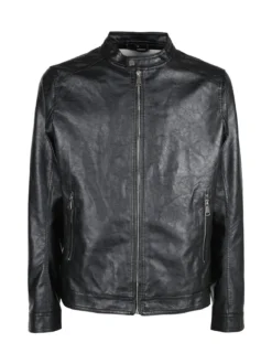 Solada Giacca in ecopelle da uomo con zip