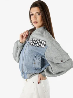 Solada Giacca in jeans da donna con dettagli in felpa - jeans