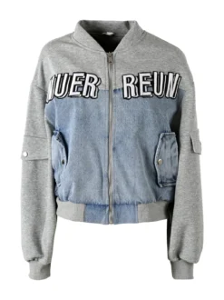 Solada Giacca in jeans da donna con dettagli in felpa - jeans