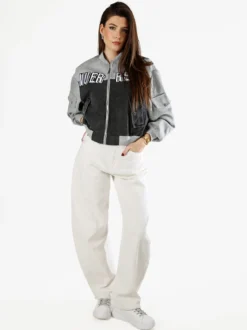 Solada Giacca in jeans da donna con dettagli in felpa - nero