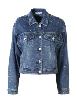 Solada Giacca in jeans da donna oversize con micro borchie - jeans