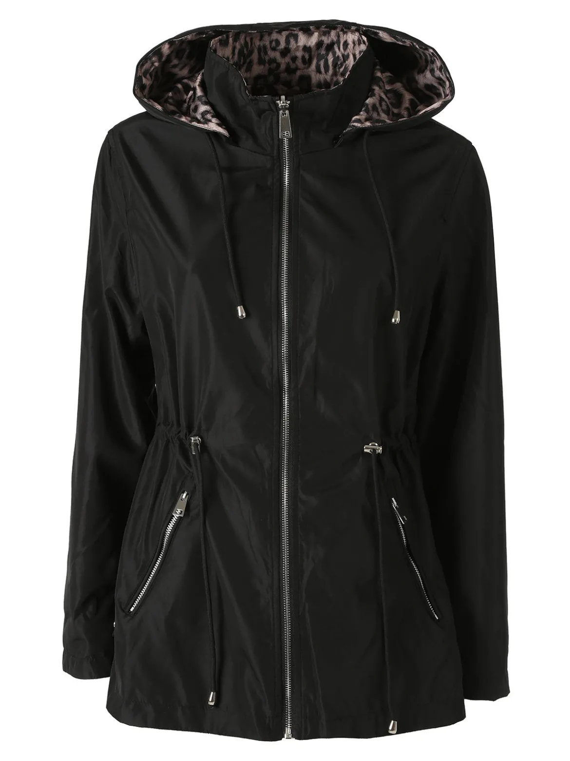 Solada Giacca leggera da donna reversibile con cappuccio e zip - nero