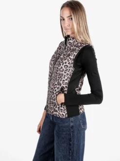 Solada Gilet donna animalier imbottito reversibile - nero