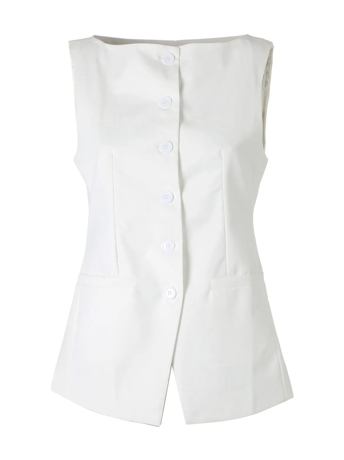 Solada Gilet donna con bottoni - bianco