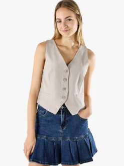 Solada Gilet donna con bottoni - fango