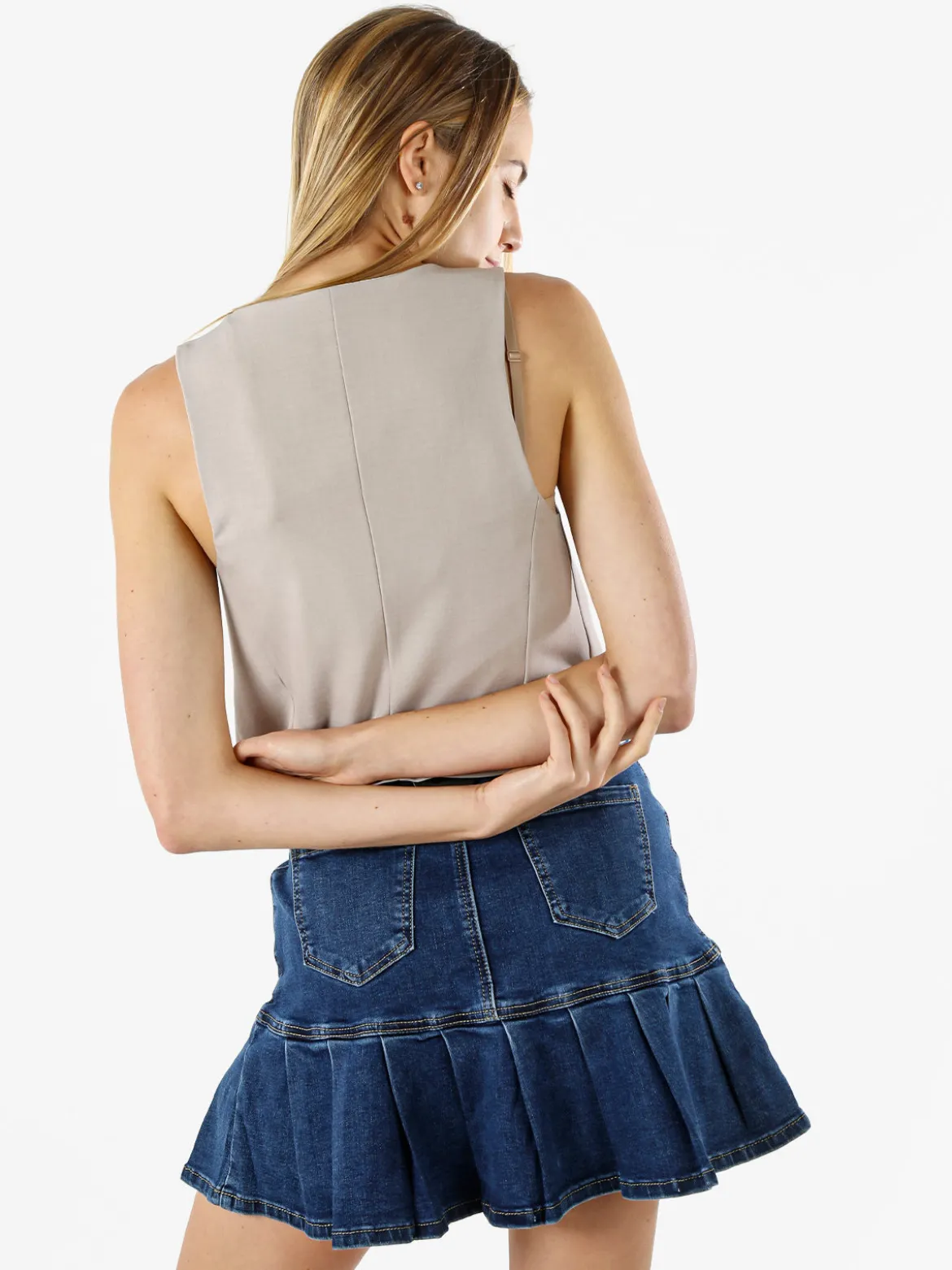 Solada Gilet donna con bottoni - fango