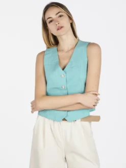 Solada Gilet donna con bottoni gioiello