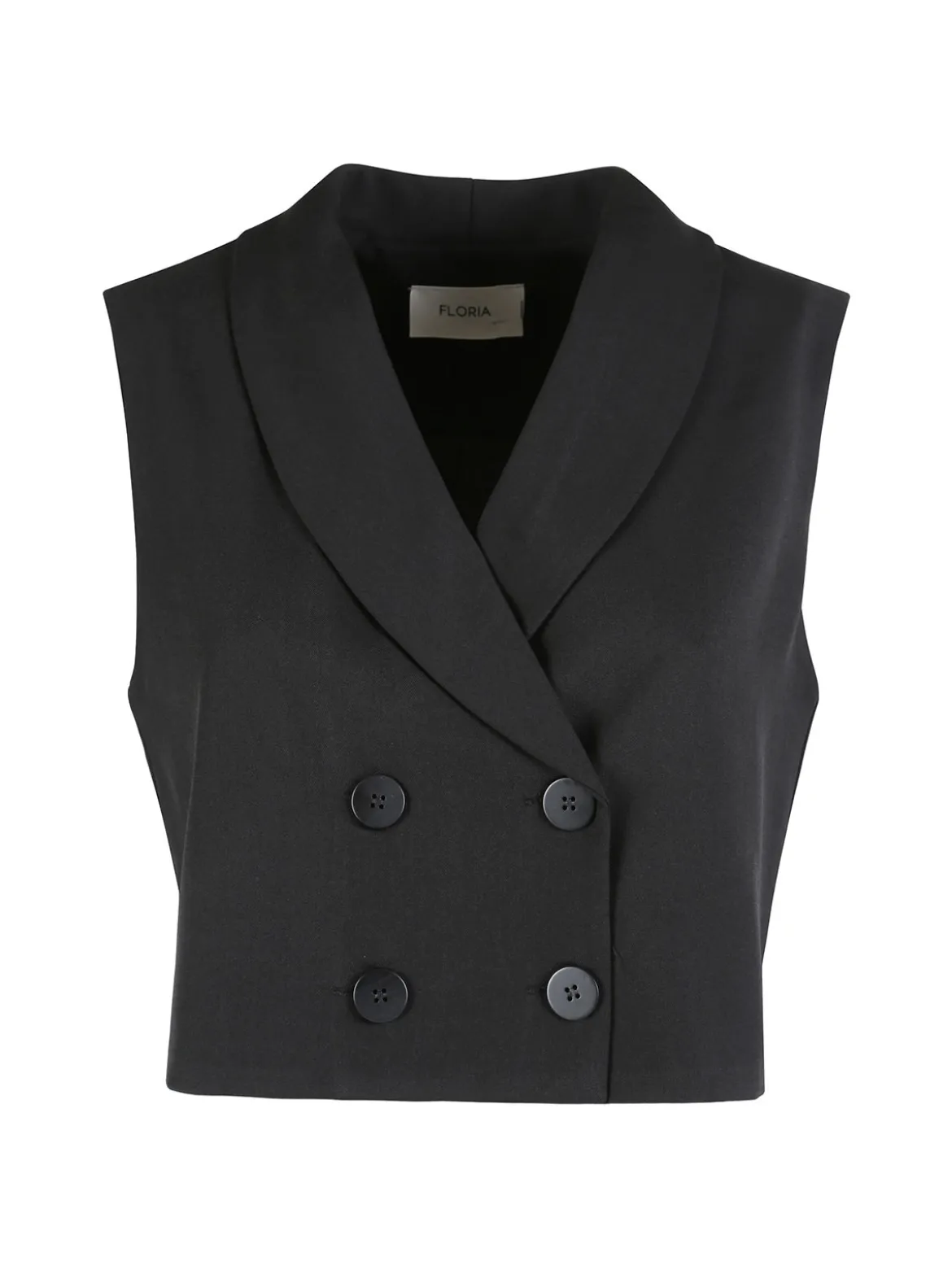 Solada Gilet donna crop a doppiopetto - nero