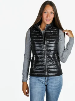 Solada Gilet donna imbottito con chiusura zip - nero