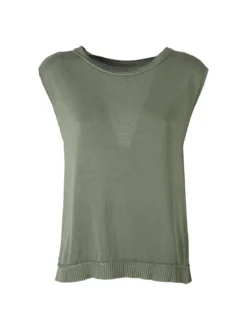 Solada Gilet donna in maglia fine - verde