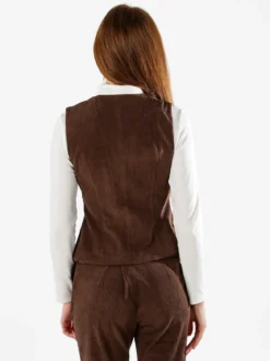 Solada Gilet donna in velluto a coste - moro