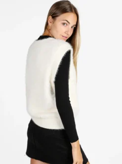 Solada Gilet donna peloso - panna