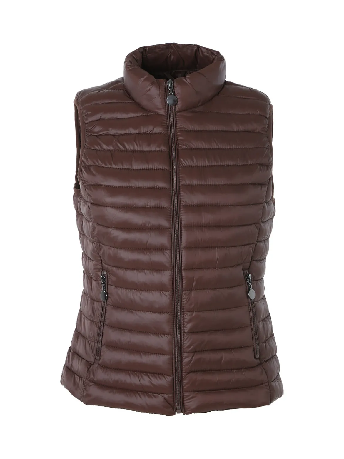 Solada Gilet imbottito da donna full zip - moro