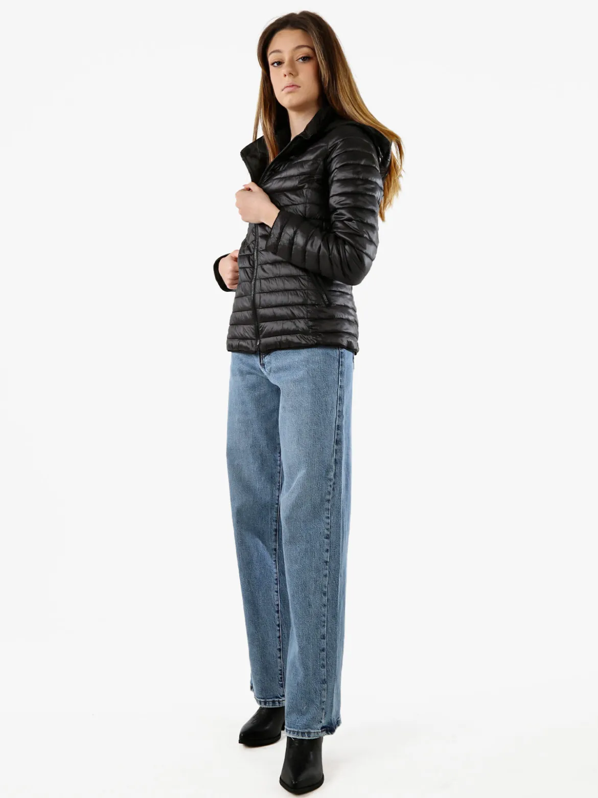 Solada Giubbino donna 100 grammi reversibile con cappuccio - nero