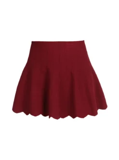 Solada Gonna corta da donna in maglia - bordeaux