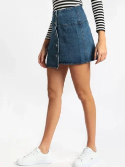 Solada Gonna di jeans a portafoglio con bottoni
