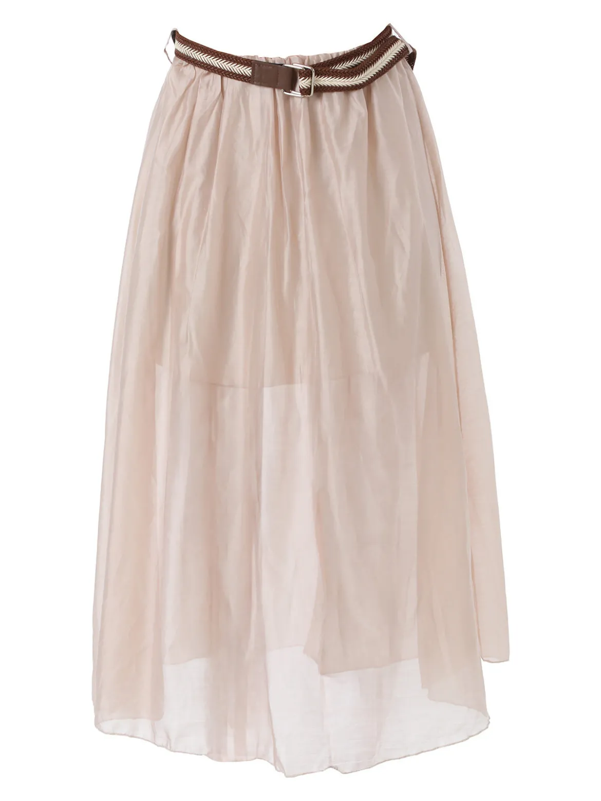 Solada Gonna lunga da donna con cintura bicolore in corda - beige