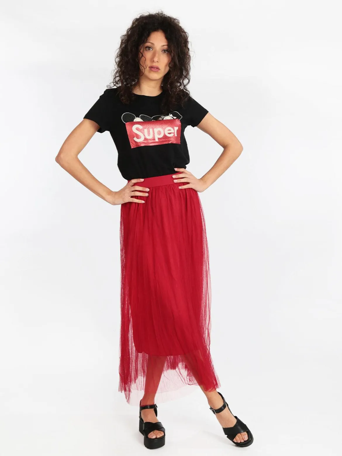 Solada Gonna lunga in tulle plissettato