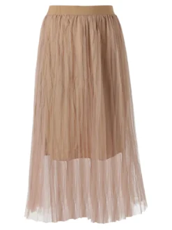 Solada Gonna midi da donna in tulle - khaki