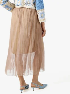 Solada Gonna midi da donna in tulle - khaki