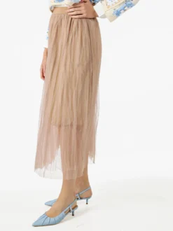 Solada Gonna midi da donna in tulle - khaki