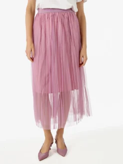 Solada Gonna midi da donna in tulle - lilla