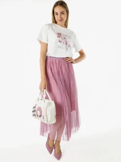 Solada Gonna midi da donna in tulle - lilla