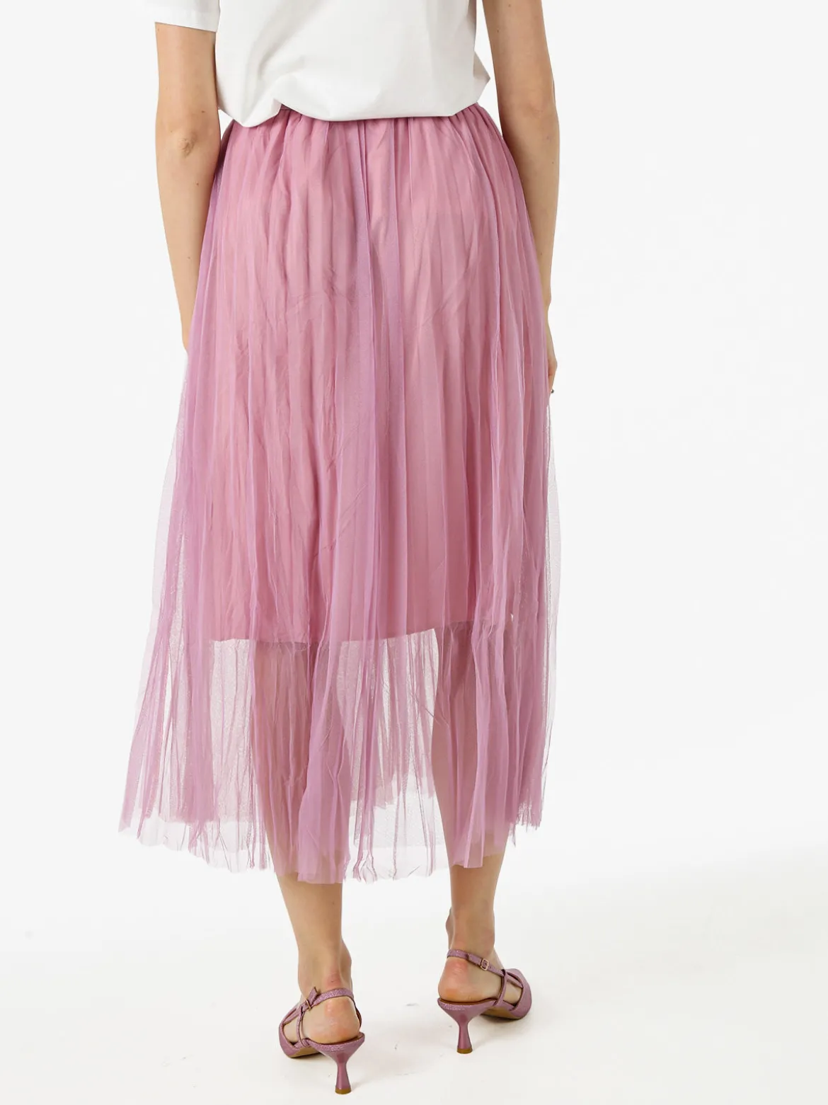 Solada Gonna midi da donna in tulle - lilla