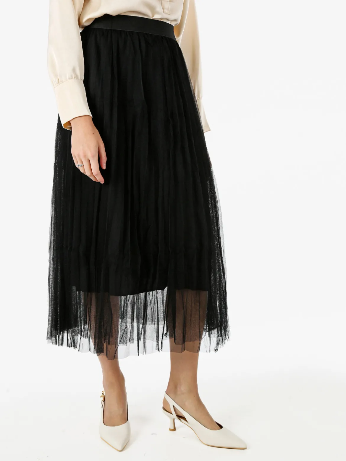 Solada Gonna midi da donna in tulle - nero