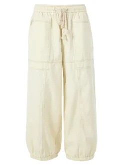 Solada Jeans balloon da donna con coulisse in vita - panna
