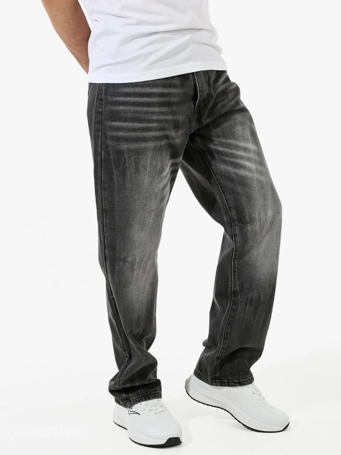 Solada Jeans da uomo a gamba larga con sfumatura - nero