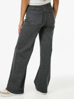 Solada Jeans donna a vita alta con gamba larga - grigio