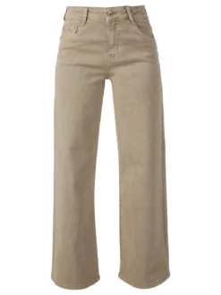 Solada Jeans donna a vita alta con gamba larga - khaki