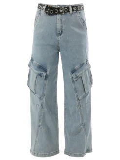 Solada Jeans donna baggy con tasconi - jeans