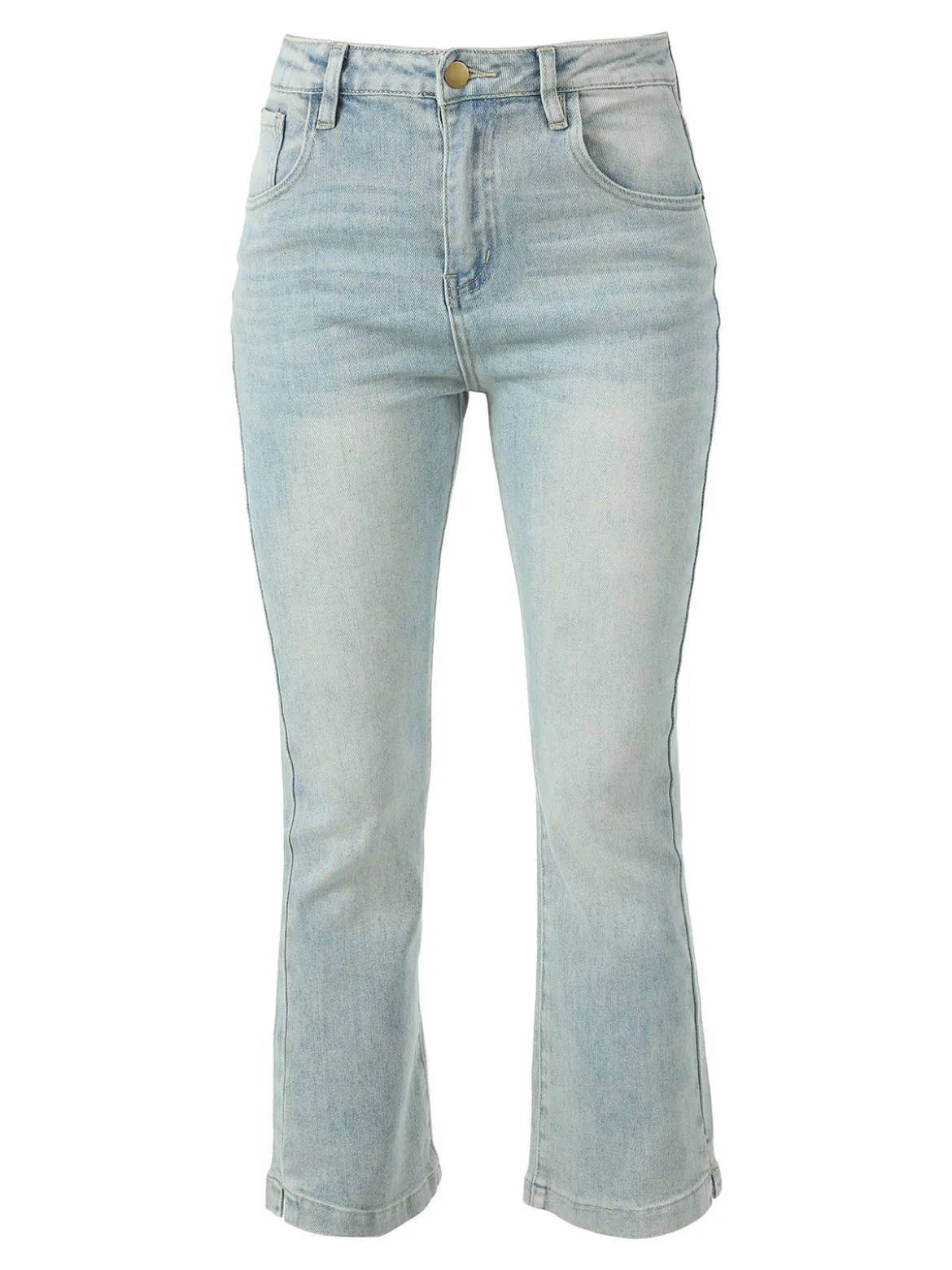 Solada Jeans donna cropped a vita alta con finale a zampa - jeans