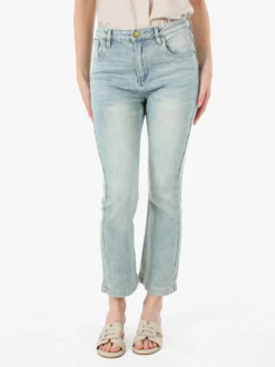 Solada Jeans donna cropped a vita alta con finale a zampa - jeans