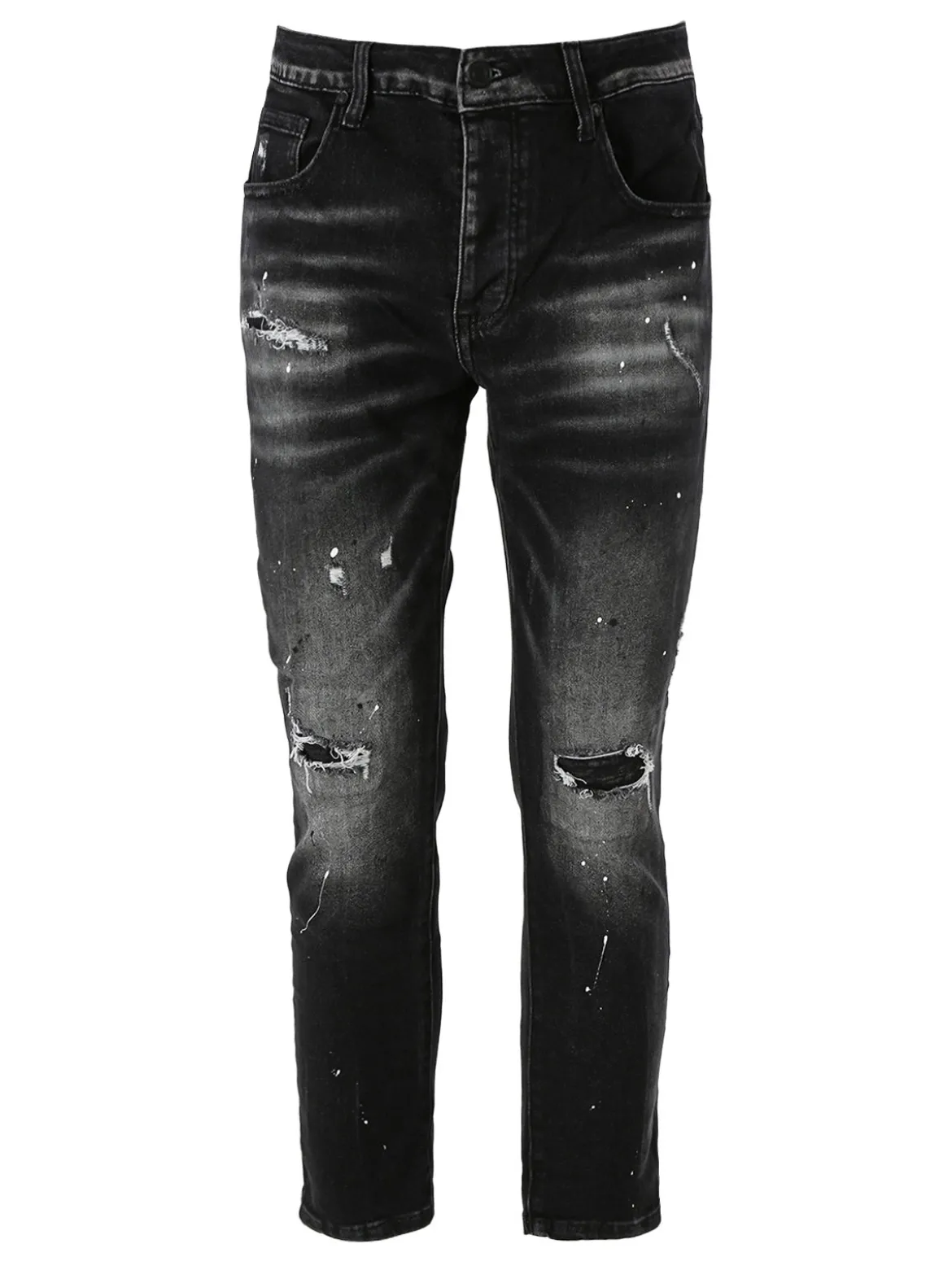 Solada Jeans skinny da uomo con strappi - nero