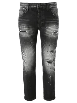 Solada Jeans skinny da uomo con strappi - nero