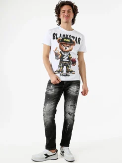 Solada Jeans skinny da uomo con strappi - nero