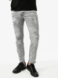 Solada Jeans strappati da uomo slim fit - grigio
