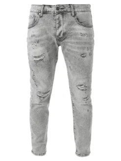 Solada Jeans strappati da uomo slim fit - grigio