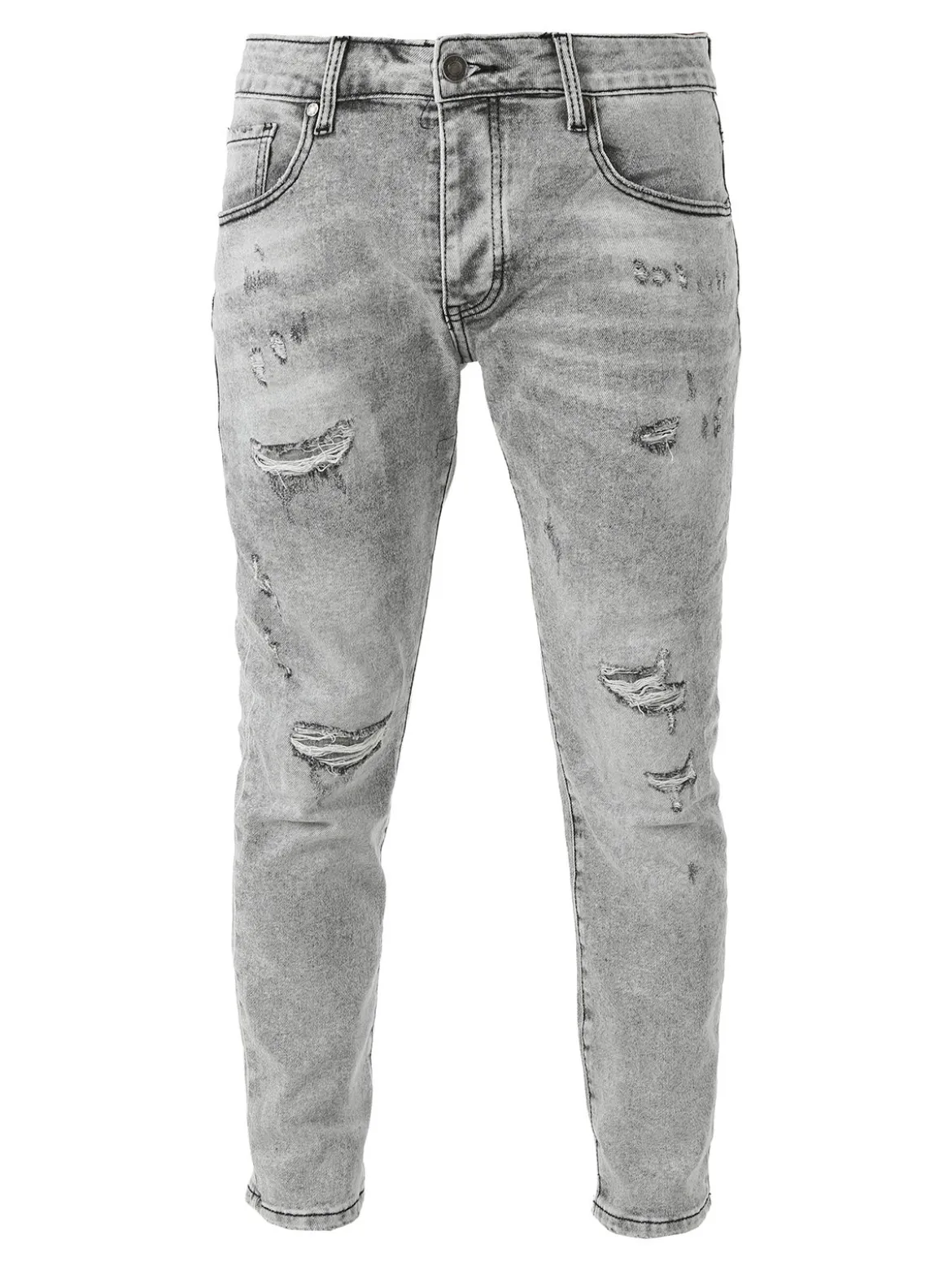Solada Jeans strappati da uomo slim fit - grigio