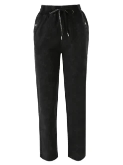 Solada Jeggings donna con coulisse taglie grandi - nero