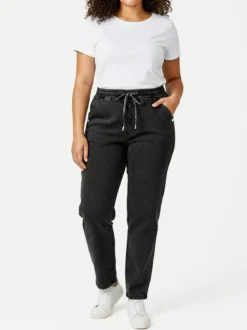 Solada Jeggings donna con coulisse taglie grandi - nero