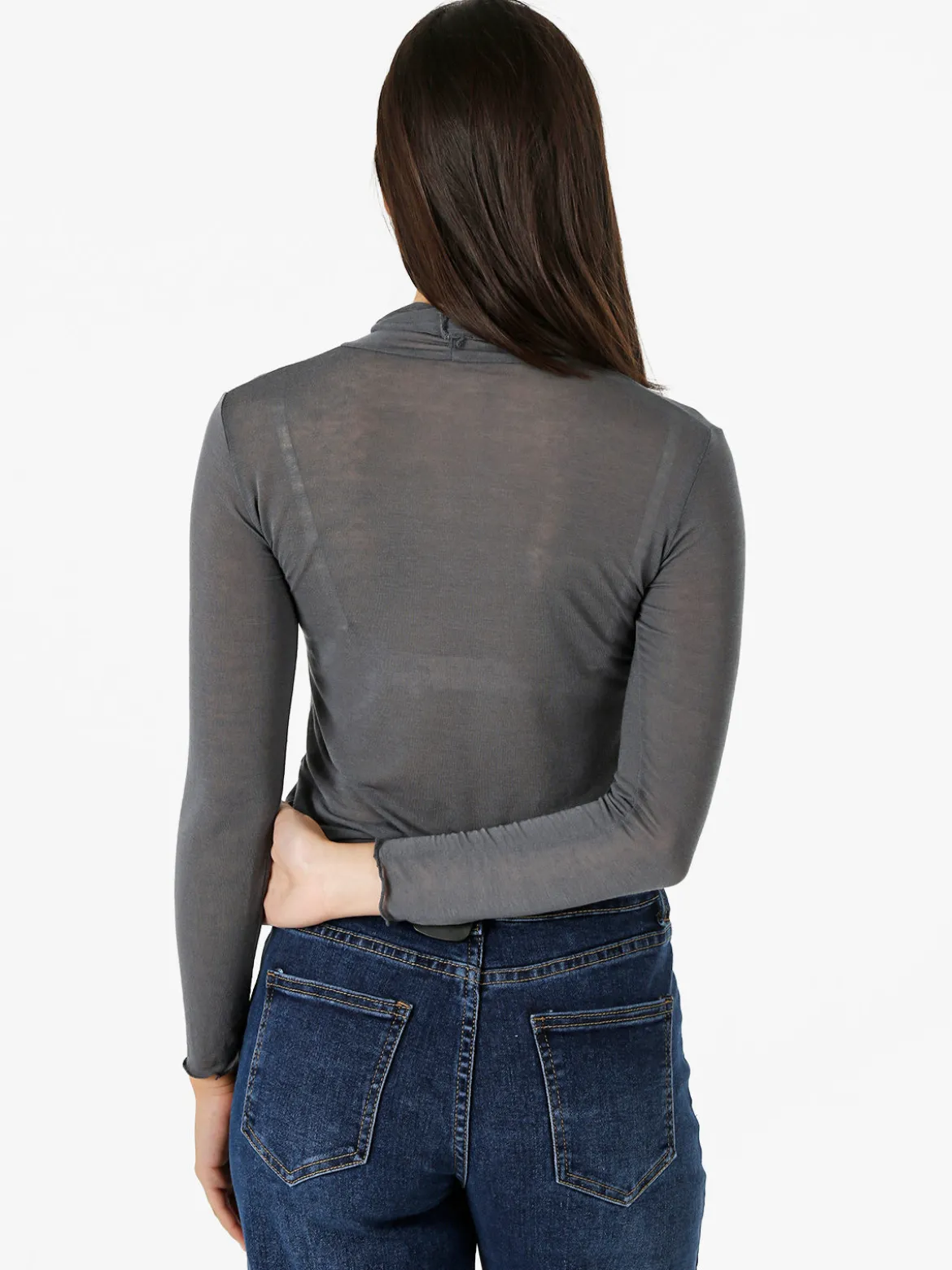 Solada Maglia dolcevita da donna in misto cashmere a maniche lunghe - grigio