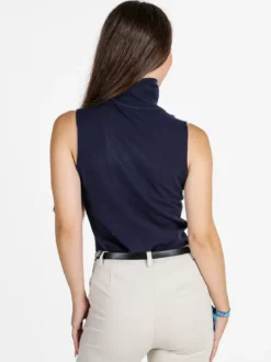 Solada Maglia dolcevita donna smanicata - blu scuro