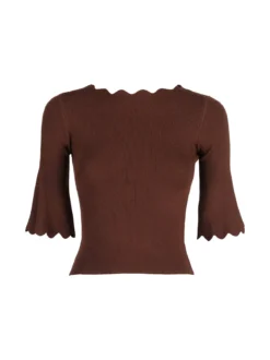 Solada Maglia donna a costine con maniche a campana - moro