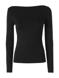 Solada Maglia donna a maniche lunghe con scollo a barchetta - nero