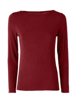 Solada Maglia donna a maniche lunghe con scollo a barchetta - bordeaux